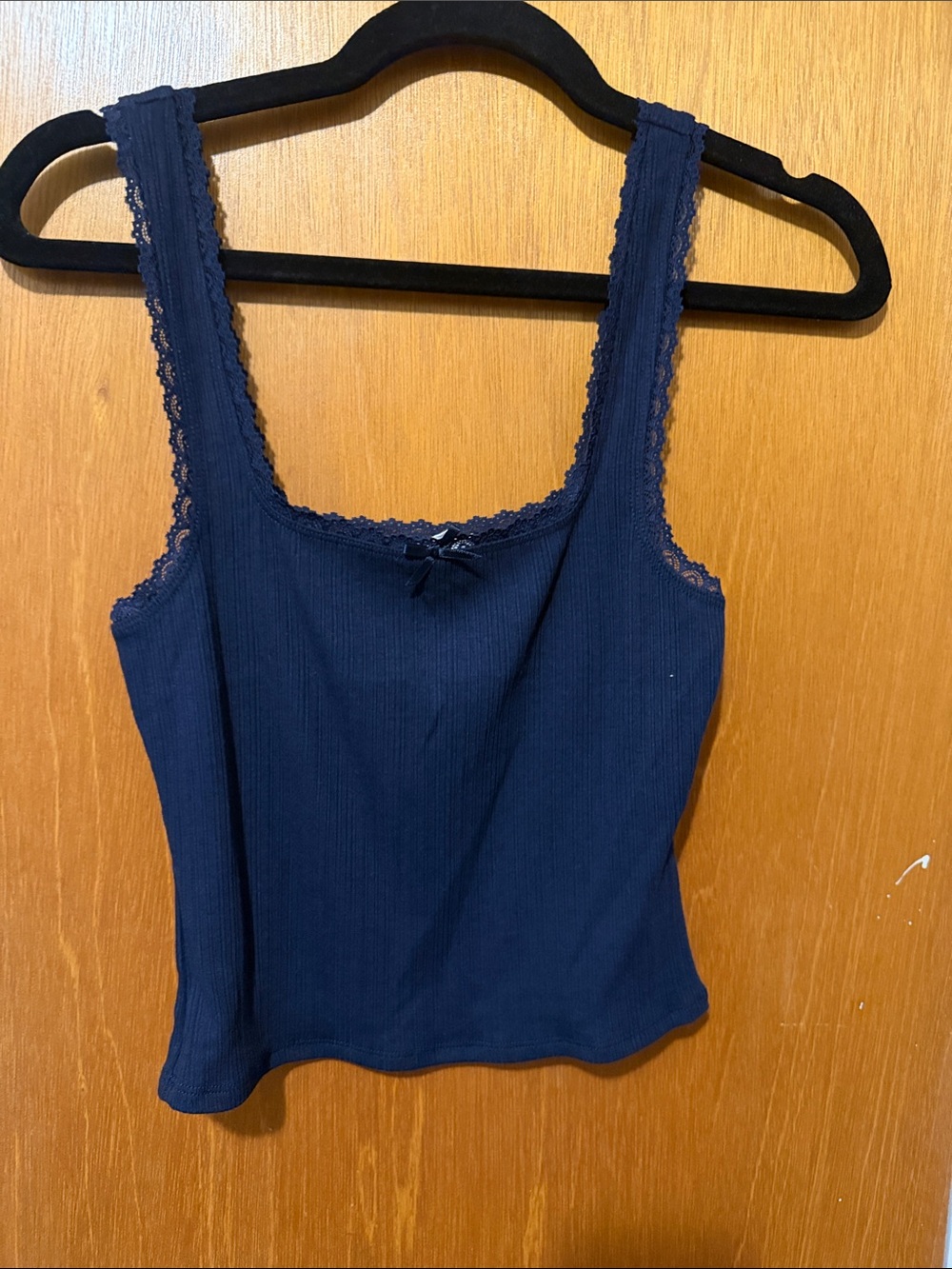 Garage S Navy Lace-Trim Tank Top - Women